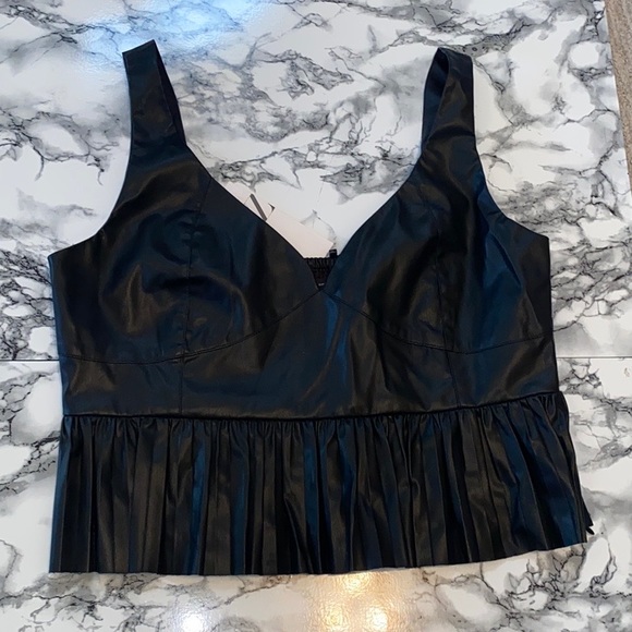 Zara Tops - Zara Faux leather bustier. Sz L new w/ tags